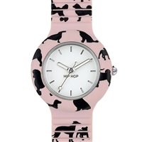 Armbanduhr Hip Hop Dame Animals Addicted in Silber HWU0618 - HWU0618